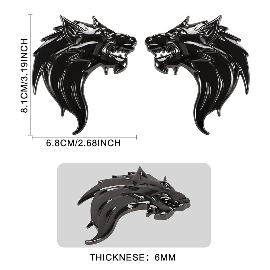 Amazon.com: TOMALL 3D Wolf Head Metal Emblem for Motorcycles